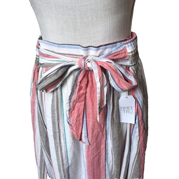 NWT Time & Tru Women's Gathered Skirt With Tie Belt Elastic Waist SZ XL (16-18) - Picture 6 of 10
